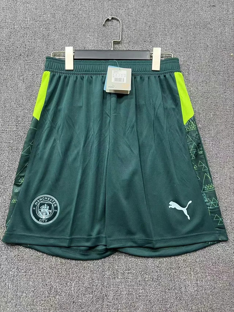 AAA Quality Manchester City 25/26 Fourth Green Soccer Shorts